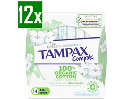Tampax Tampons Compak Cotton Protection Super Applicator Bio - 168 stuks