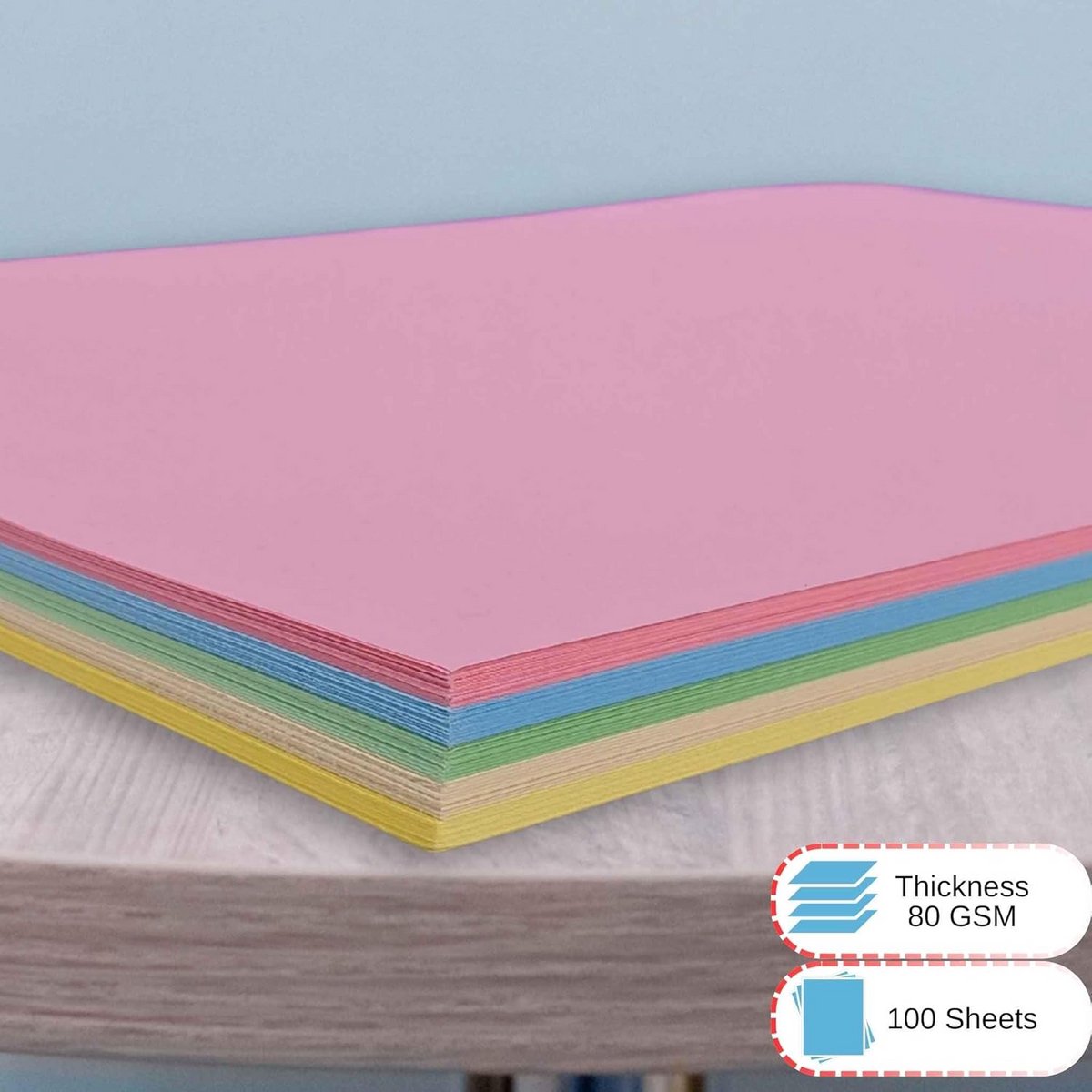 A4 Pastel Papier Set 100 Vellen - Diverse Zachte Kleuren voor Knutselen en Tekenen — cadeau in Hobby - foto 3