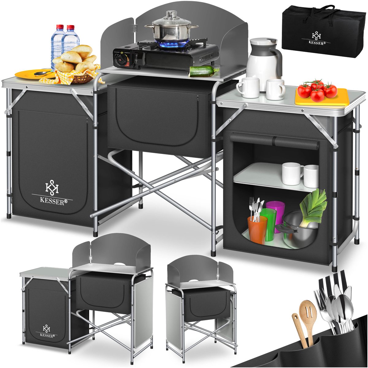 KESSER® Campingkeuken Opvouwbaar - Campingkast inclusief Opbergtas - Kampeerkeuken Kampeerkast