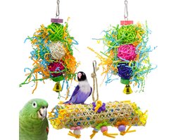 Gigicial Vogelspeelgoed - Vogelspeelgoed Om Vogels Te Foerageren - Natuurlijk Kauw- En Versnipperplezier - 1 Stuk - Diverse Kleuren