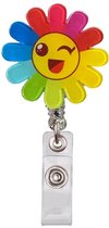 Fako Bijoux - Badgehouder - Sleutel Houder - Rolspeld - Verpleegster - Zuster - Rond - Bloem Acryl - Regenboog