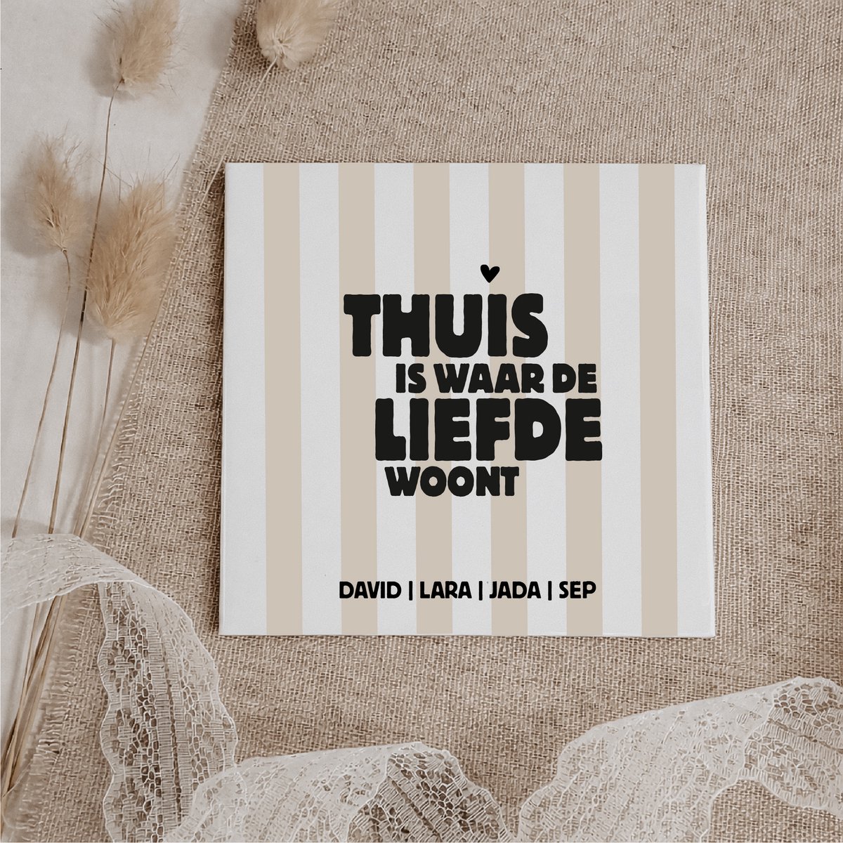 Oud Hollandse tegel | gepersonaliseerd | Thuis is waar de liefde woont | Winkeltjevananne.nl