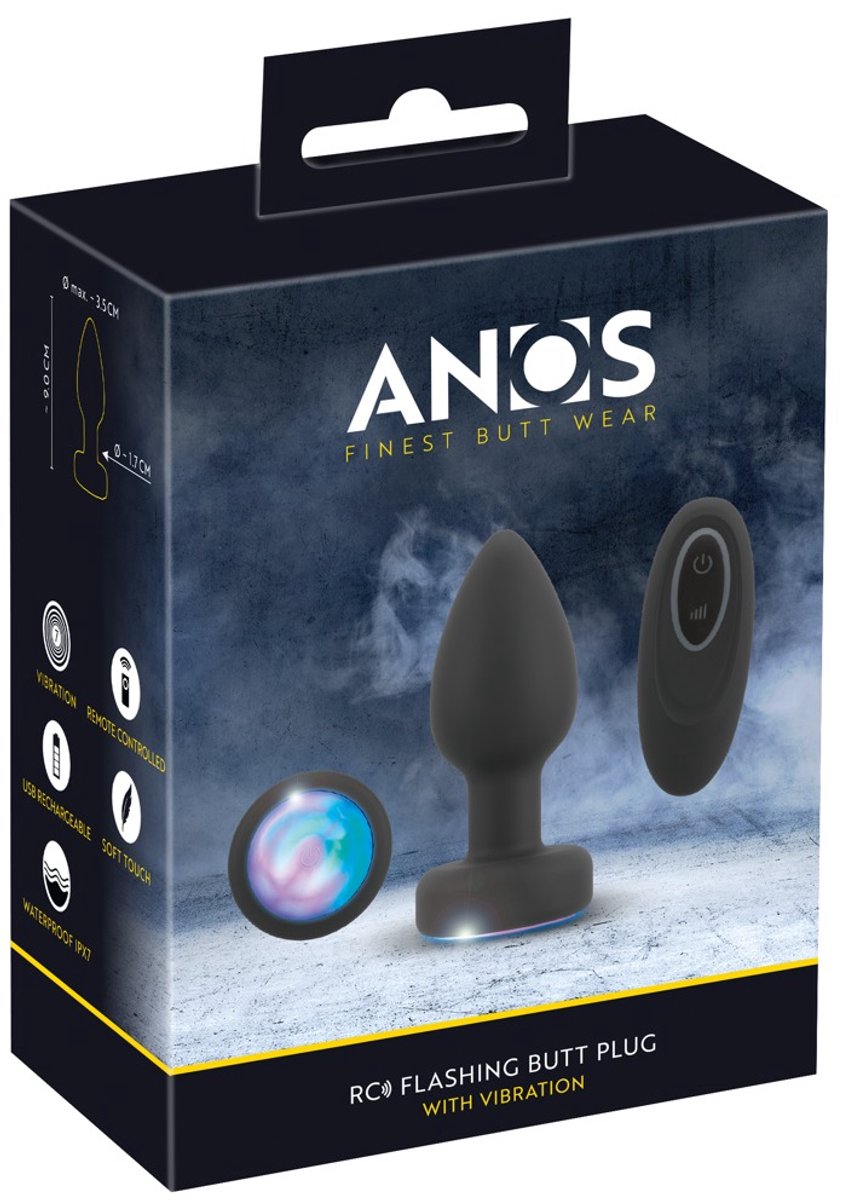 Anos Butt Plug Flashing Butt Plug with Vibration