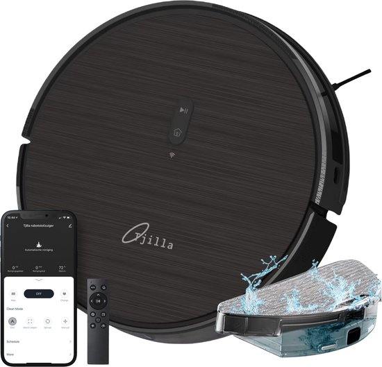 Tjilla C100 Robotstofzuiger Zwart met Dweilfunctie - Tjilla - €149,00