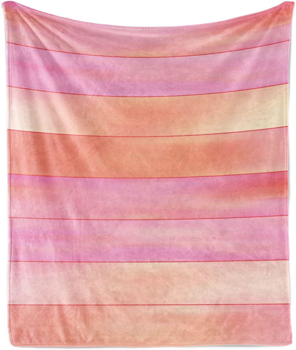 ABAKUHAUS Oranje en Roze Zachte Flanellen Fleece Deken, Pastelkleuren, Gezellige Pluche Plaid, 175 x 230 cm, Licht Oranje Roze
