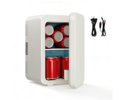 Puluomis - Mini koelkast 10L - Skincare & make-up fridge - 12V & 220V - Koel & warm - Auto koelkast - Compact - Beige