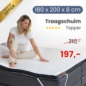 Sleepling Comfortschuim Topper - Matrastopper 180x20 Cm   Hoogte 6 Cm   Orthopedische Matrasoplegger   Geschikt Voor Alle Matrassen En Bedden   Made In Eu   180 X 200 X 6 Cm   Wit 1213631516