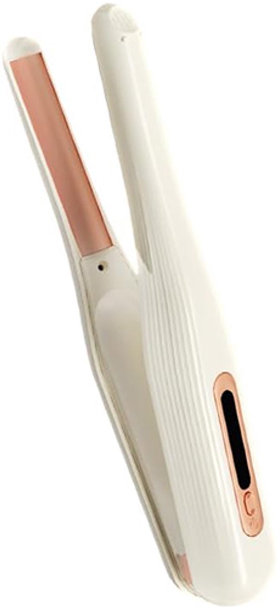Stijltang - Draadloze Stijltangborstel - Haarborstel Electrisch - Piastra Per Capelli 2 In 1 Professionale - Lisciatrice En Ricci Con Piastre In Ceramica - 5 Temperatuur Regolabili - Voor Op Reis En Dagelijks Gebruik - Amandel