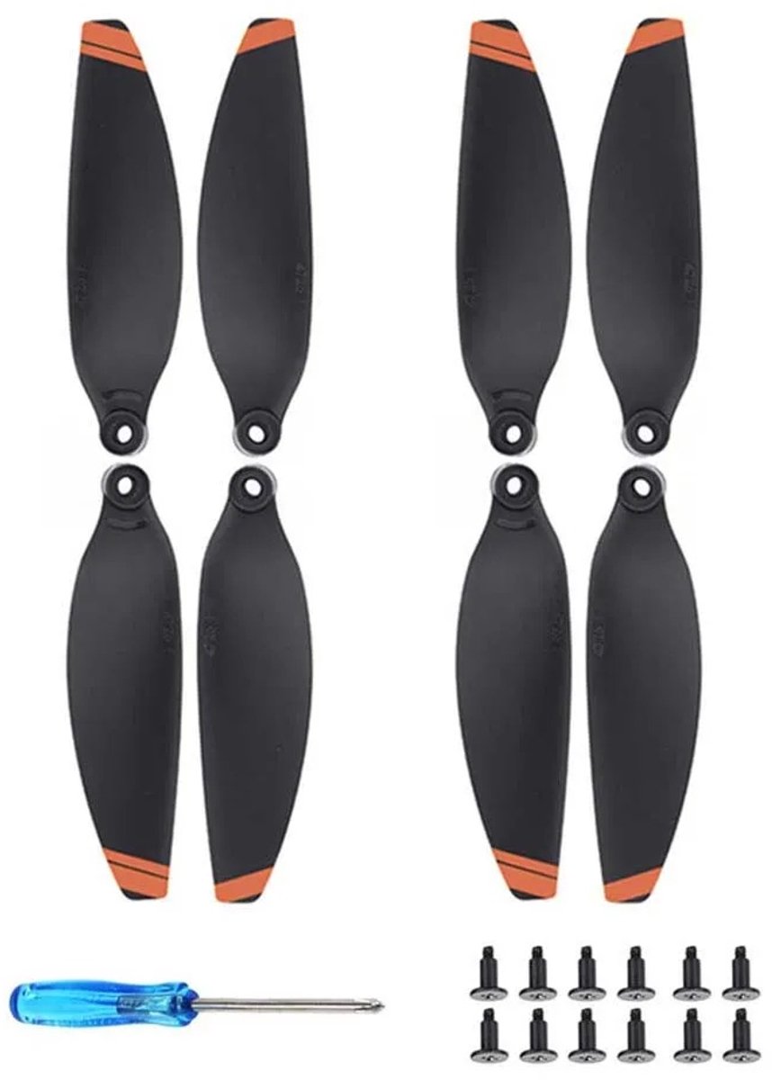 Drone Propellers - Voor DJI Mavic Mini 2 propellers - Standaard Propellers - Zwart/Oranje - 1 Paar