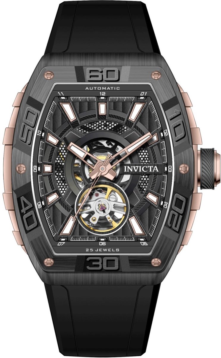 Invicta S1 Rally 69517 Heren Horloge - Waterdicht - Analoog - Automatisch Uurwerk - Carbon Fiber met zwarte Wijzerplaat - 40mm