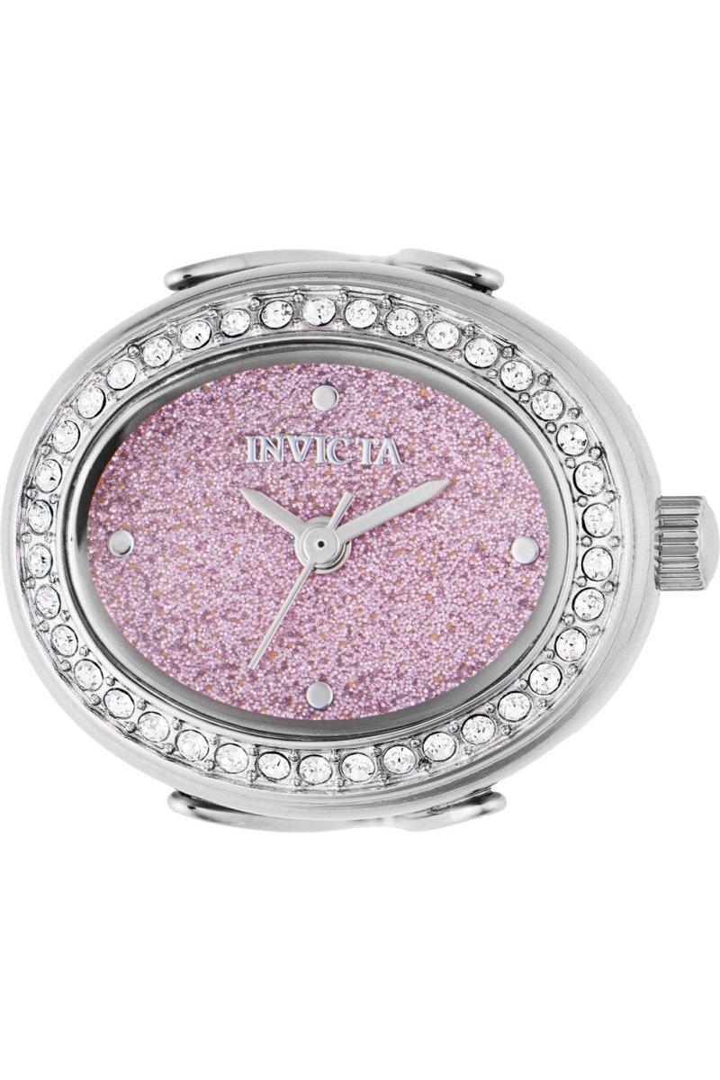Invicta Mini Ring Watch 49595 Dames Horloge - Waterdicht - Analoog - Quartz Uurwerk - Roestvrij Staal met roze Wijzerplaat - 24mm