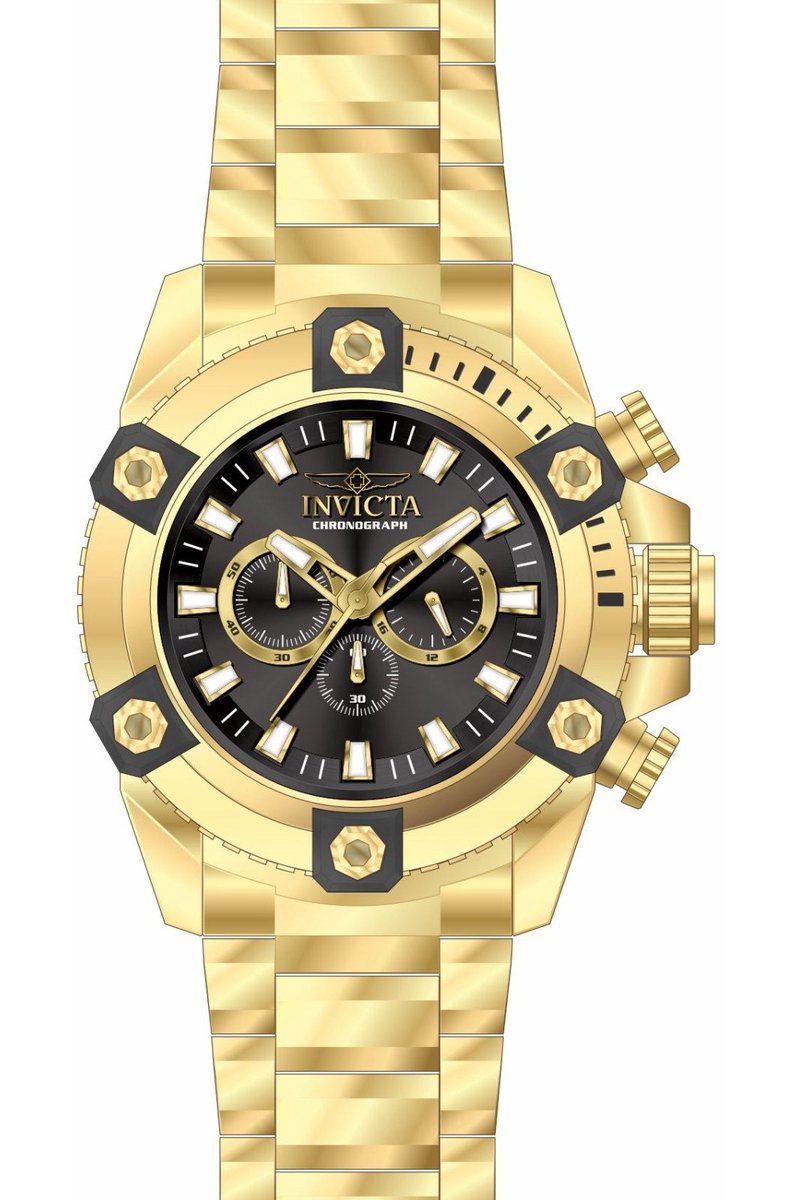 Invicta Coalition Forces 50066 Heren Horloge - Waterdicht - Analoog - Quartz Uurwerk - Roestvrij Staal met zwarte Wijzerplaat - 56mm