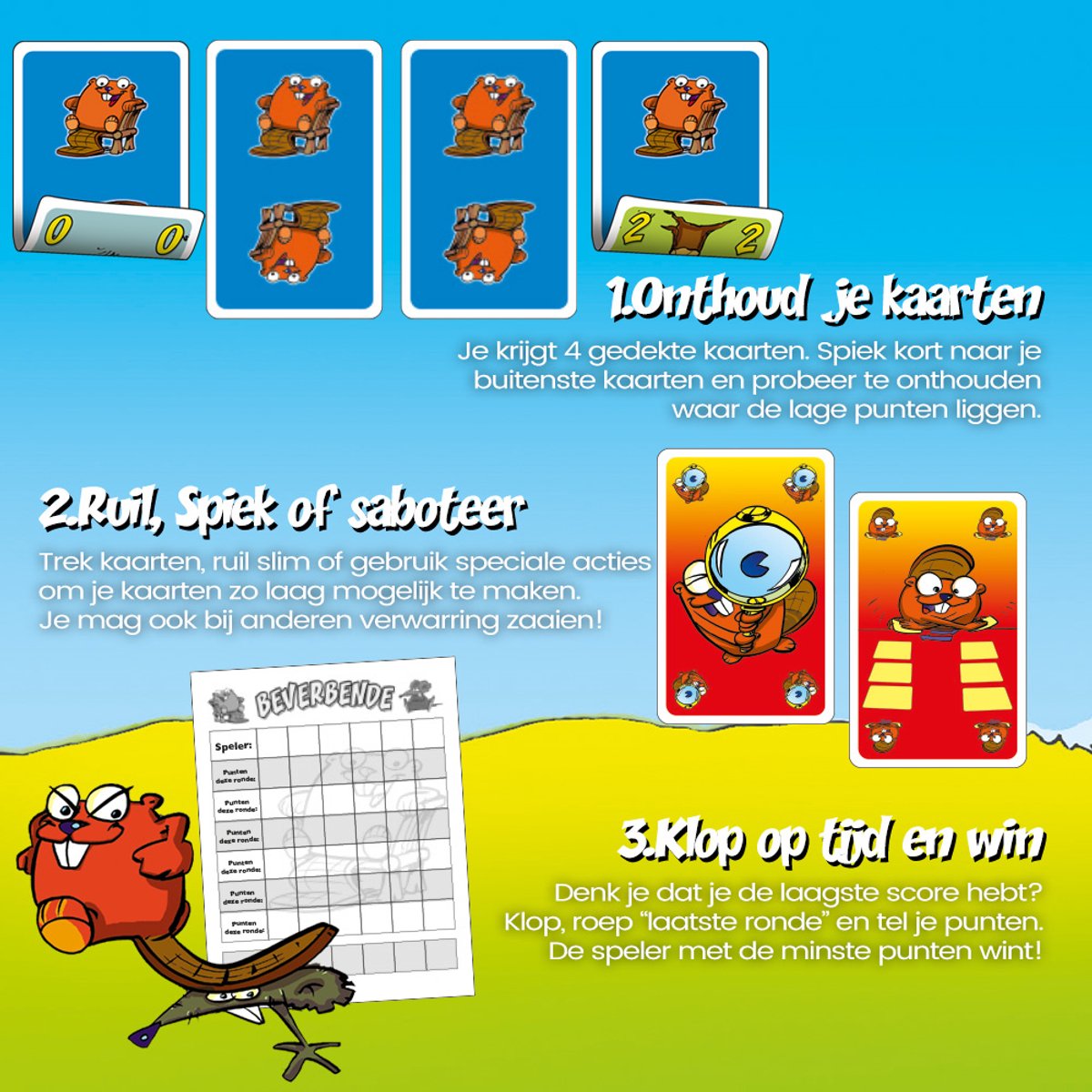 999 Games - Beverbende Kaartspel Met Extra Scoreblokken - Tactisch Geheugenspel - Kaartspel - Familiespel - Gezelschapsspel - Educatief spel - vanaf 6 jaar - Klein cadeautje — afbeelding 2