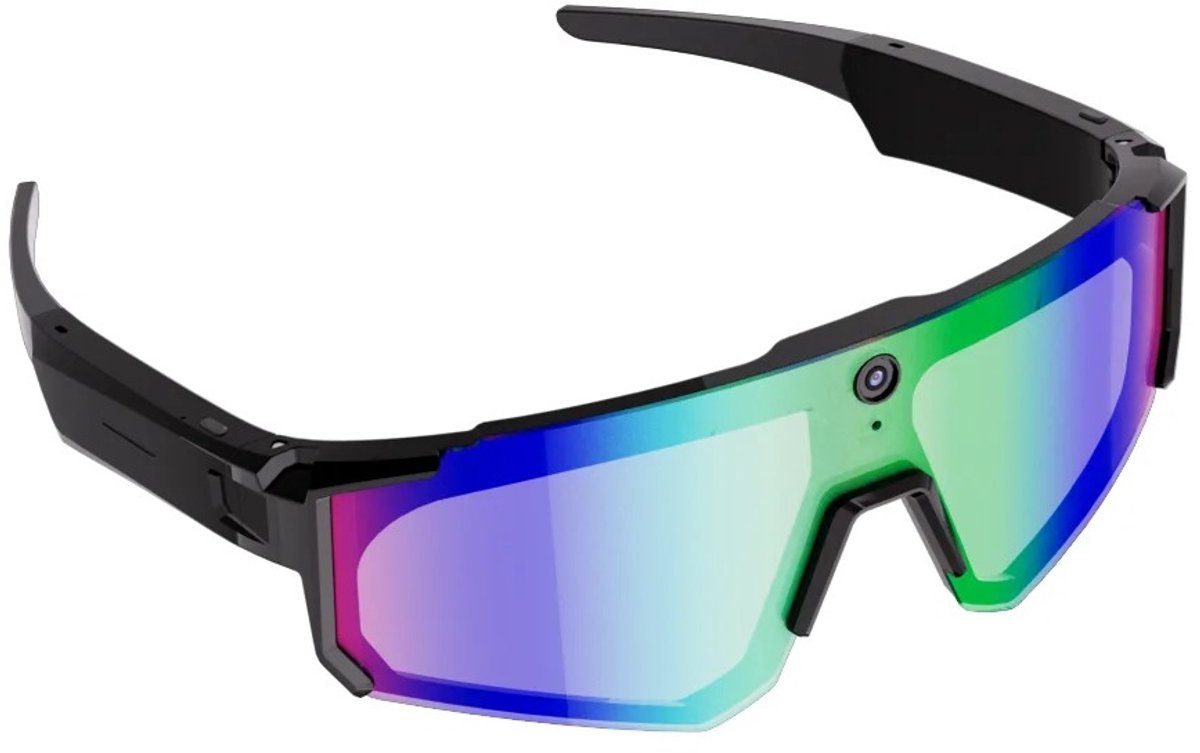HOB Smart AI VISION PRO - AI Sportbril met Camera - Smart Glasses - 360° Surround sound - Object Herkenning - Sport Bril - Fietsbril - Zwart Gekleurd