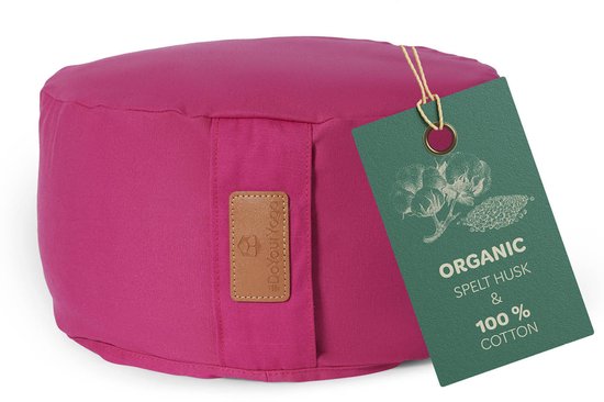 #DoYourYoga - Yoga kussen - »Vishnu« - rond meditatiekussen met bio-organische Spelt vulling - H:15cm, diam.30cm - roze van #DoYourYoga — afbeelding 5