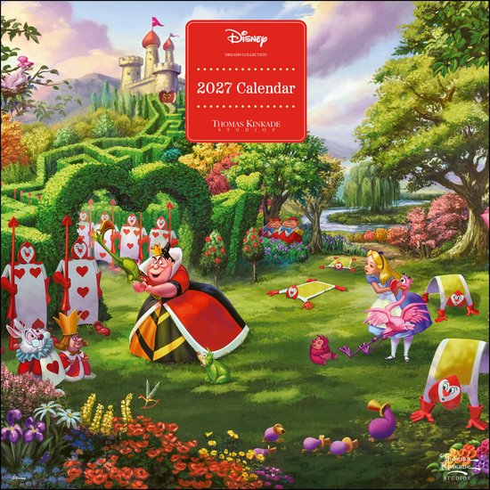 Kalender 2027 – Maandkalender Disney Dreams Kinkade – Wandkalender met kunstillustraties – 12 maanden
