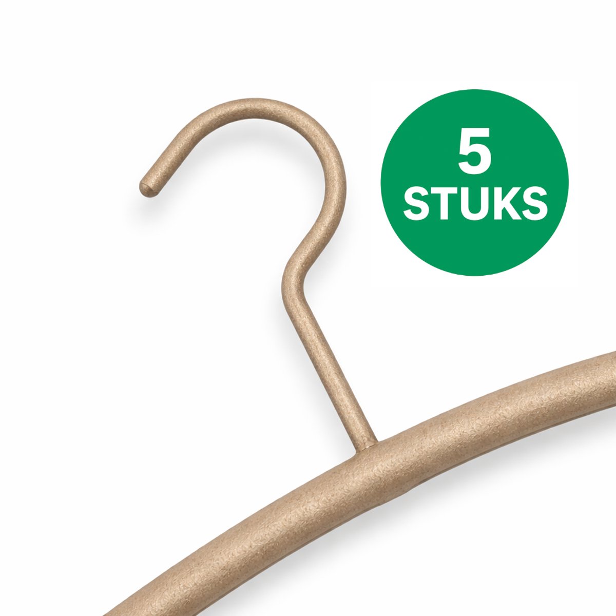Metalen kledinghanger - Beige - Gepoedercoat - 5 stuks
