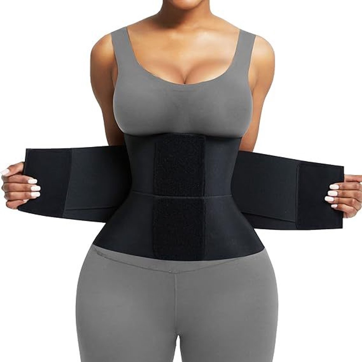 Buikband Tailletrainer - Dubbele Omslag voor Controle - Geschikt voor Dames en Heren - Maat L (88-96cm Taille) - 1 Stuk