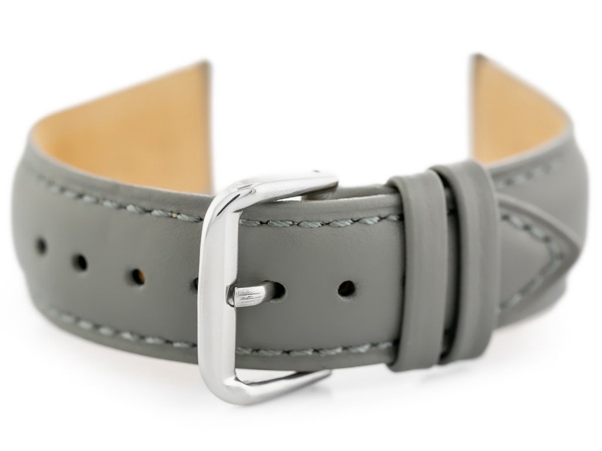 Pacific W94 - Leren Horlogeband - Grijs - 16mm