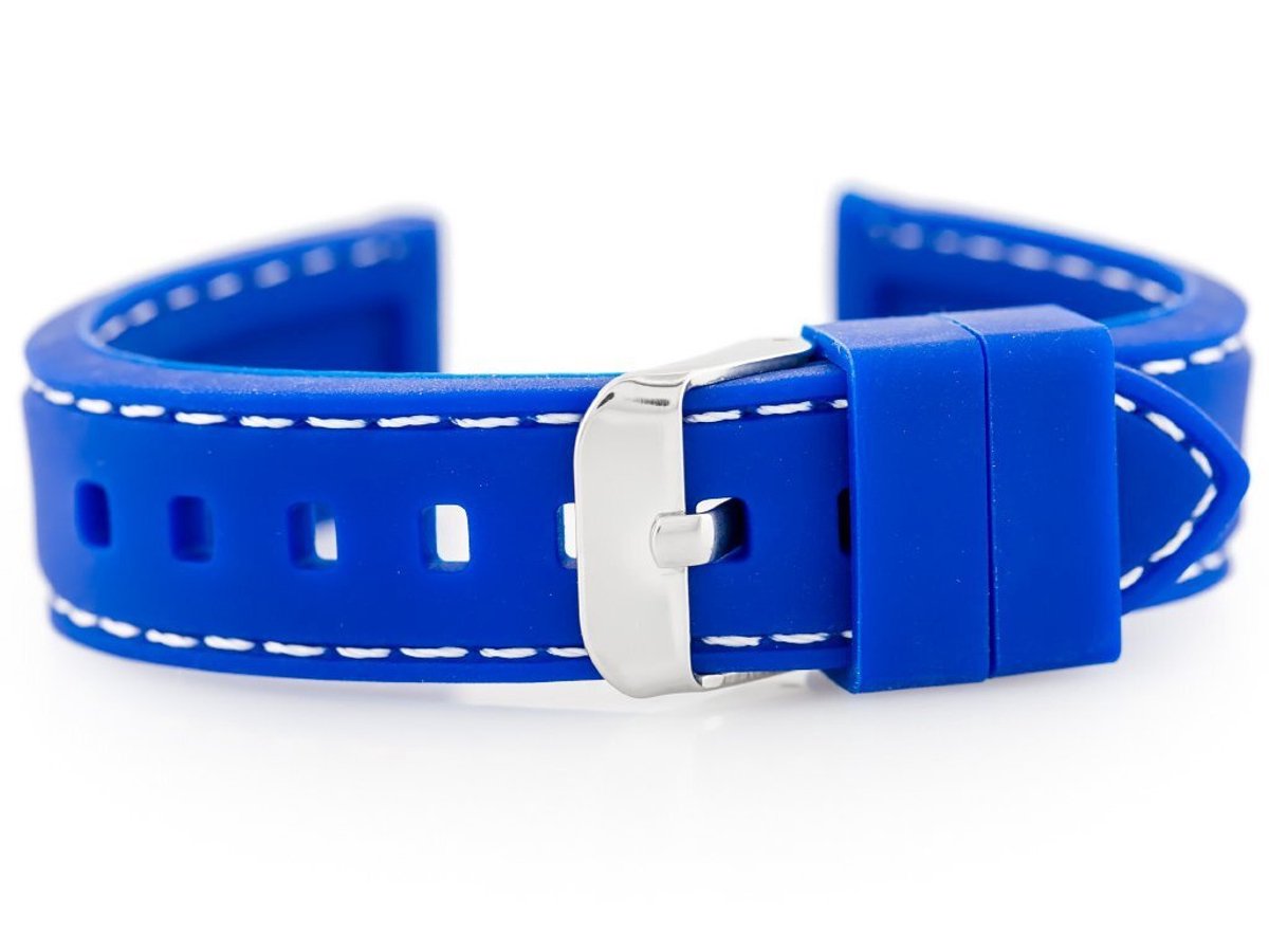 Blauwe Rubberen Horlogeband U20 - 18mm