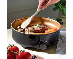 MIRA® Partypan -Airfryer -Hapjespan - makkelijke schoon te maken - Diameter 32 cm - Zwart - 26cm x 9cm x 26cm