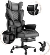 Aufun bureaustoel – ergonomisch – hoge rugleuning – PU leder – in hoogte verstelbaar – zwart
