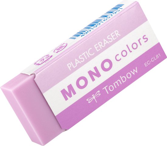 Gedetailleerde weergave van de roze MONO colors plastic gum.