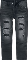 R.E.D. Rock-Engineered Design Zwarte jeans met uitsparingen - Heren - W34L32