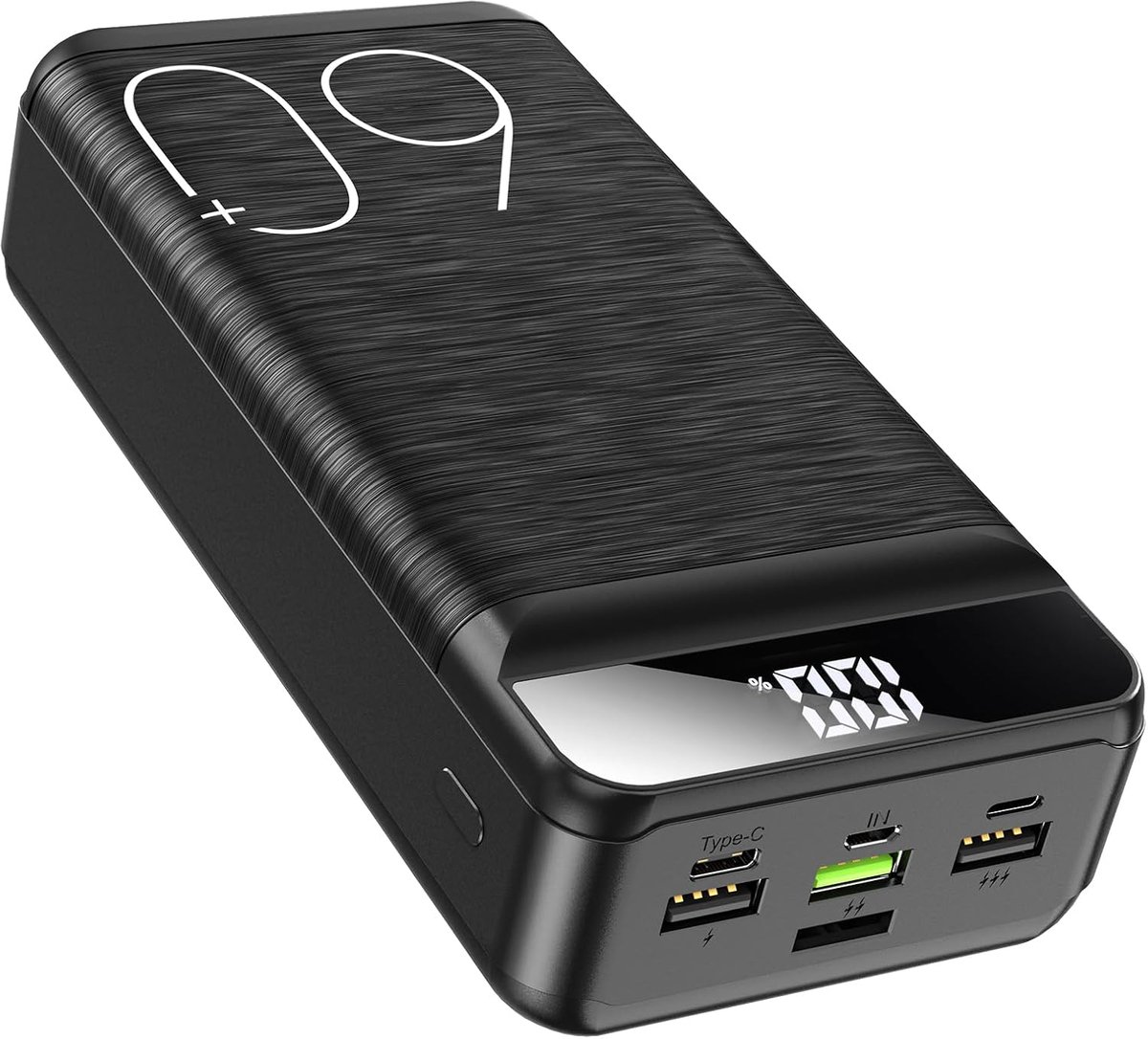 hganus Powerbank 60000mAh-Powerbanks 22.5W Snellader- LED Indicatie-Grote capaciteit-USB-A & USB-C