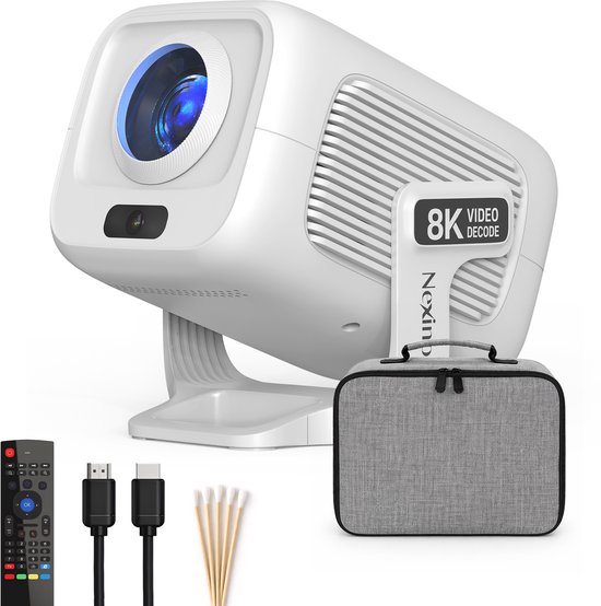 Nexino Full HD Beamer 1080p Projector 15.000 Lumen 8K Support Android TV 14 WiFi 6 Bluetooth HDMI USB