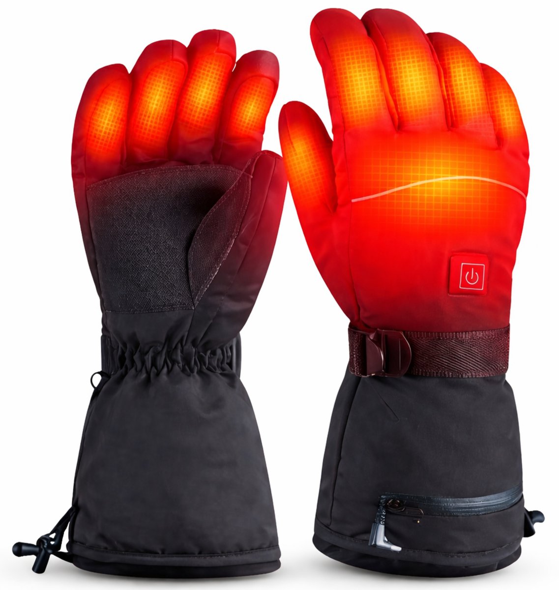 Verwarmde handschoenen - Handschoenen verwarmd - Elektrische verwarming - Winter - Oplaadbaar - Waterdicht - Winddicht - Zwart -