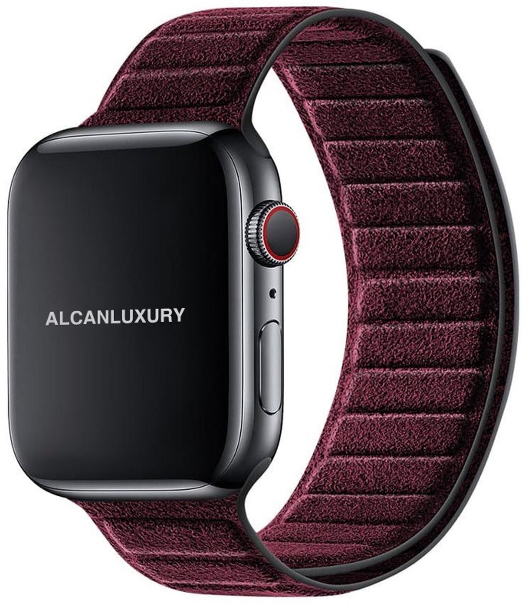 Alcanluxury Alcantara Apple Watch band 42/44/45/46 mm & Ultra 49 mm - Wine Red