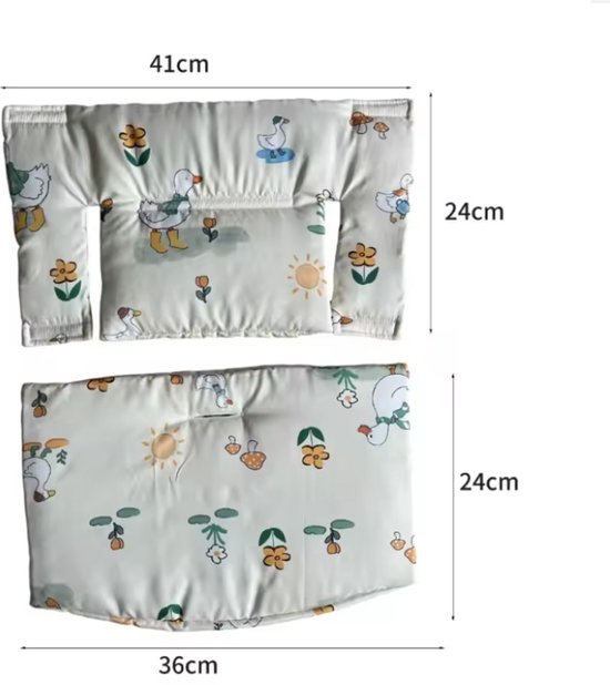Stoelverkleiner eend geel- kussenset eendjes - gans - stoelverkleiner voor stokke tripp trapp - kinderstoel verkleiner - stoel kussen van Merkloos — afbeelding 2