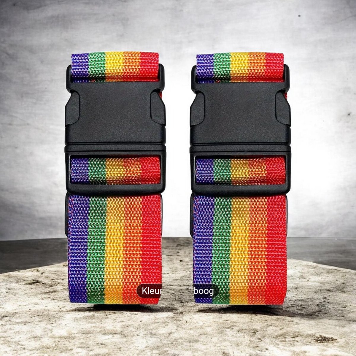 Kofferriem in Regenboog kleuren, Bagageriem set van 2
