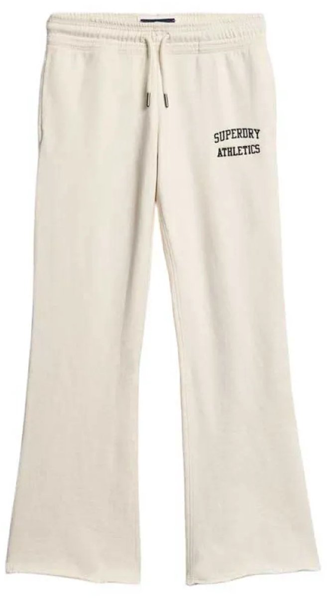 Superdry Athletic Essentials joggingbroek met lage taille en wijde pijpen Dames Broeken Wit