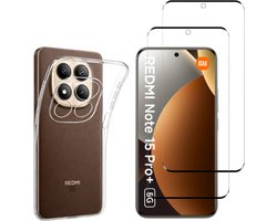 Coque arrière transparente en silicone pour Xiaomi Redmi Note 15 Pro Plus 5G avec 2 verres trempé - protection d'écran