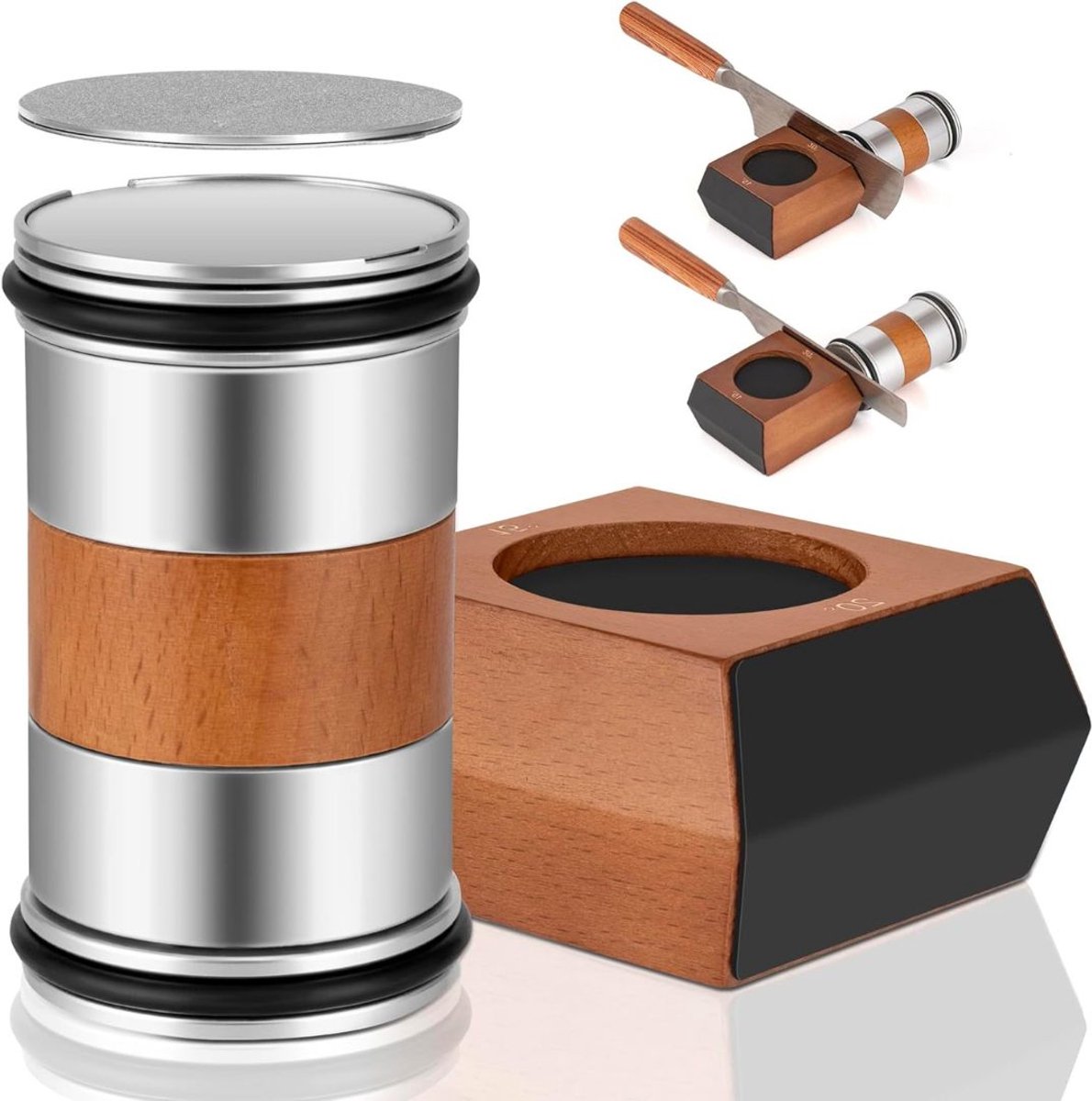 MIRA® Rollende Messenslijper - Rollende Messenslijper Horl - Rollende Messenslijper Premium - Zilver - 8cm x 7cm x 5cm