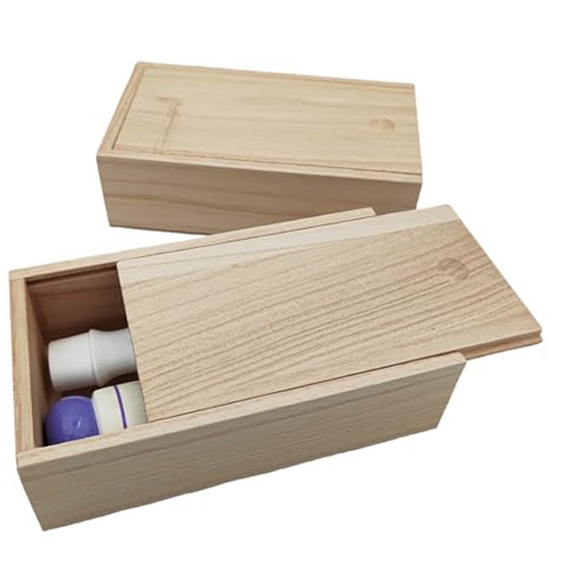 Onafgewerkte houten opbergdozen met schuifdeksel - DIY sieraden en ambachten