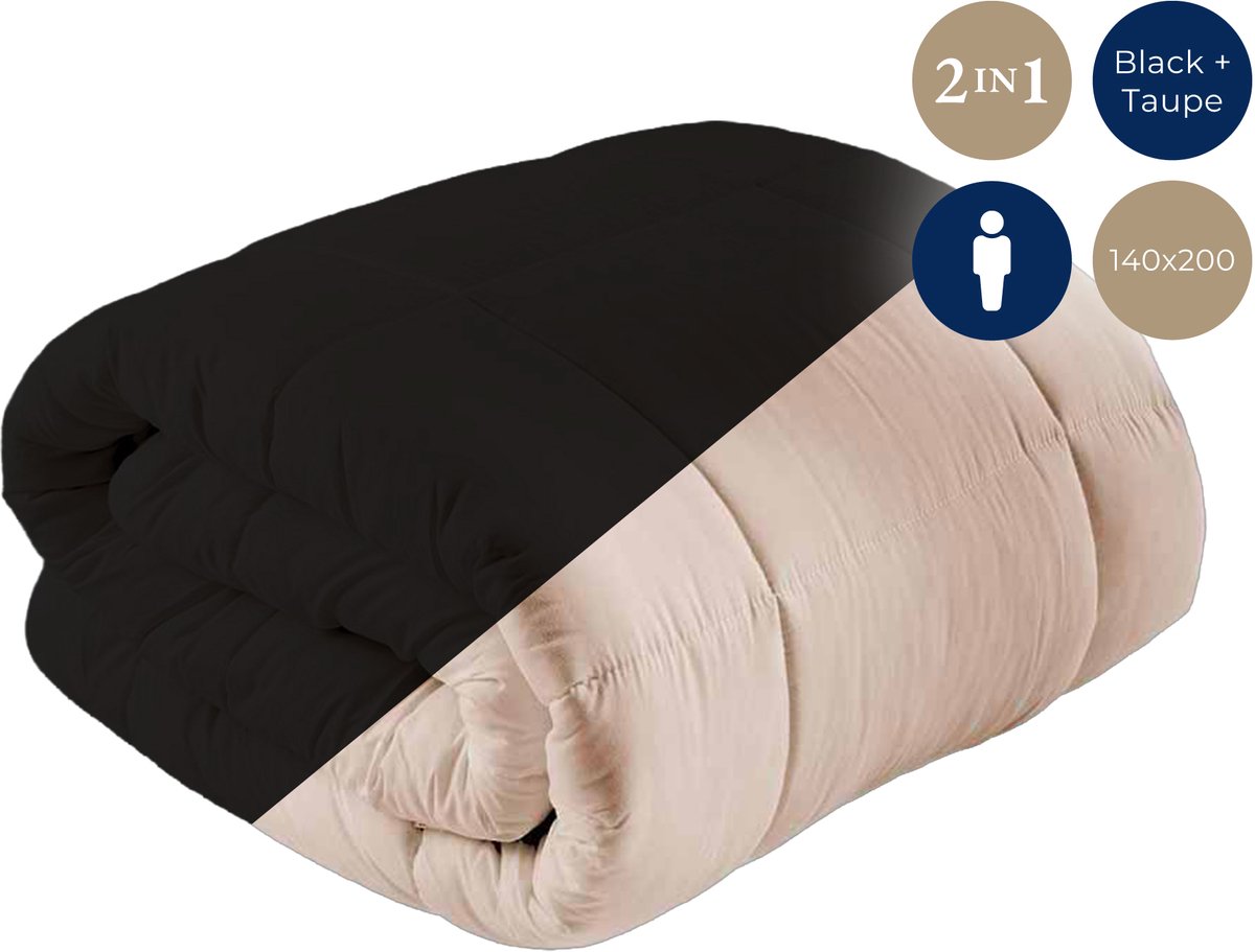 Meilleur Dekbed zonder overtrek - Wasbare dekbedden - 140X200 - Taupe Black