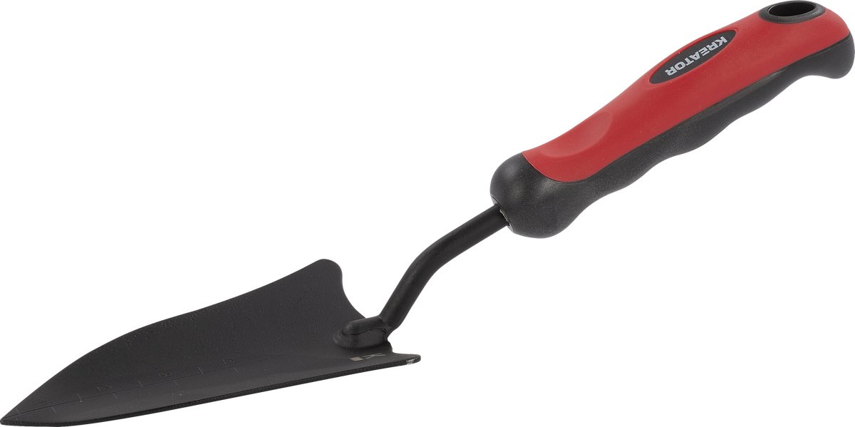 KREATOR Trowel KRTGR70020 - staal - breedte 77 mm - soft grip - tuinieren - tuingereedschap