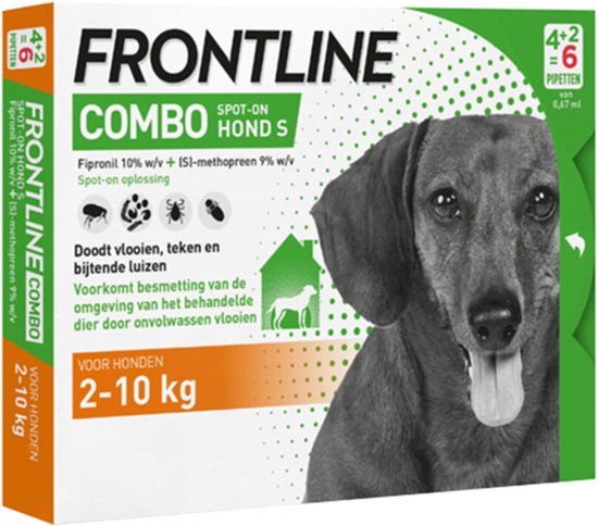 Frontline Combo - Anti vlooien- tekenmiddel - 2-10kg - Hond - 6 pipetten