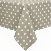 Protecttable - Tafelzeil Taupe met Stippen 140x240cm - Tafelkleed Afwasbaar - Kunststof