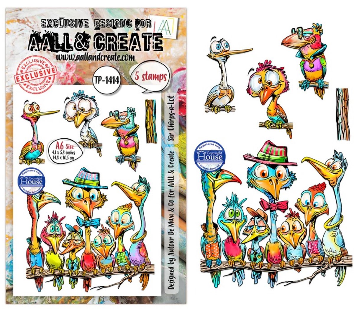 Aall & Create clearstamp A6 - Sir chirps-a-lot