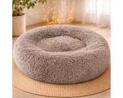 Topmast Fluffy Donut - Dierenmand - Donut Hondenmand - Kaki - 50 cm - AKTIE