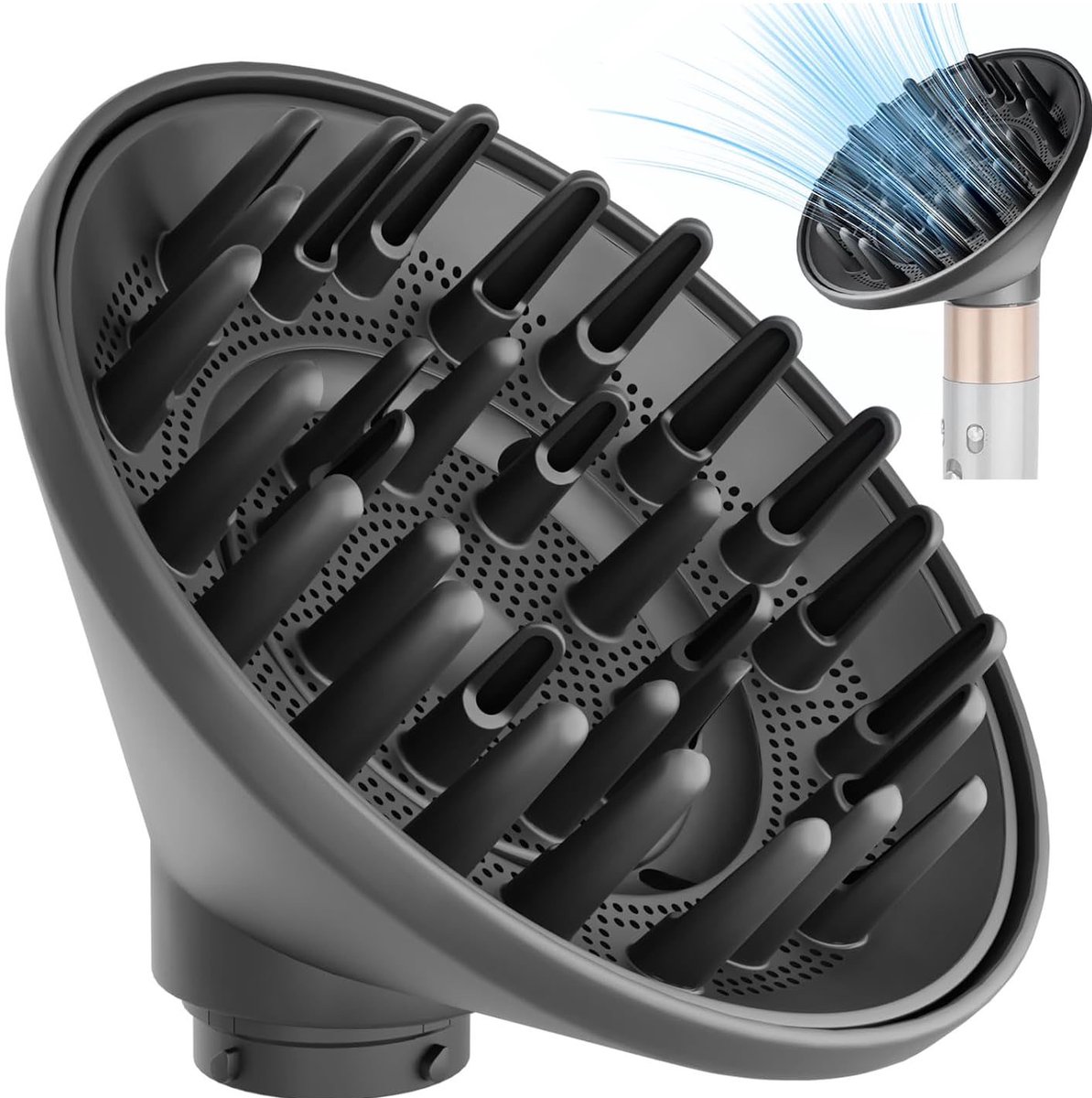 Geschikt voor Opzetstuk geschikt voor Dyson Haarstyler - Haardroger Föhn Diffuser - Diffuser-opzetstuk - Universeel Stereotype Haar Hoofd - Haardroger Diffuser Geschikt voor Airwrap Styler HS05 HS03 HS01-converter - Zwart