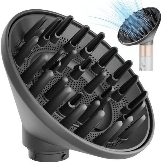 Geschikt voor Opzetstuk geschikt voor Dyson Haarstyler – Haardroger Föhn Diffuser – Diffuser-opzetstuk – Universeel Stereotype Haar Hoofd – Haardroger Diffuser Geschikt voor Airwrap Styler HS05 HS03 HS01-converter – Zwart