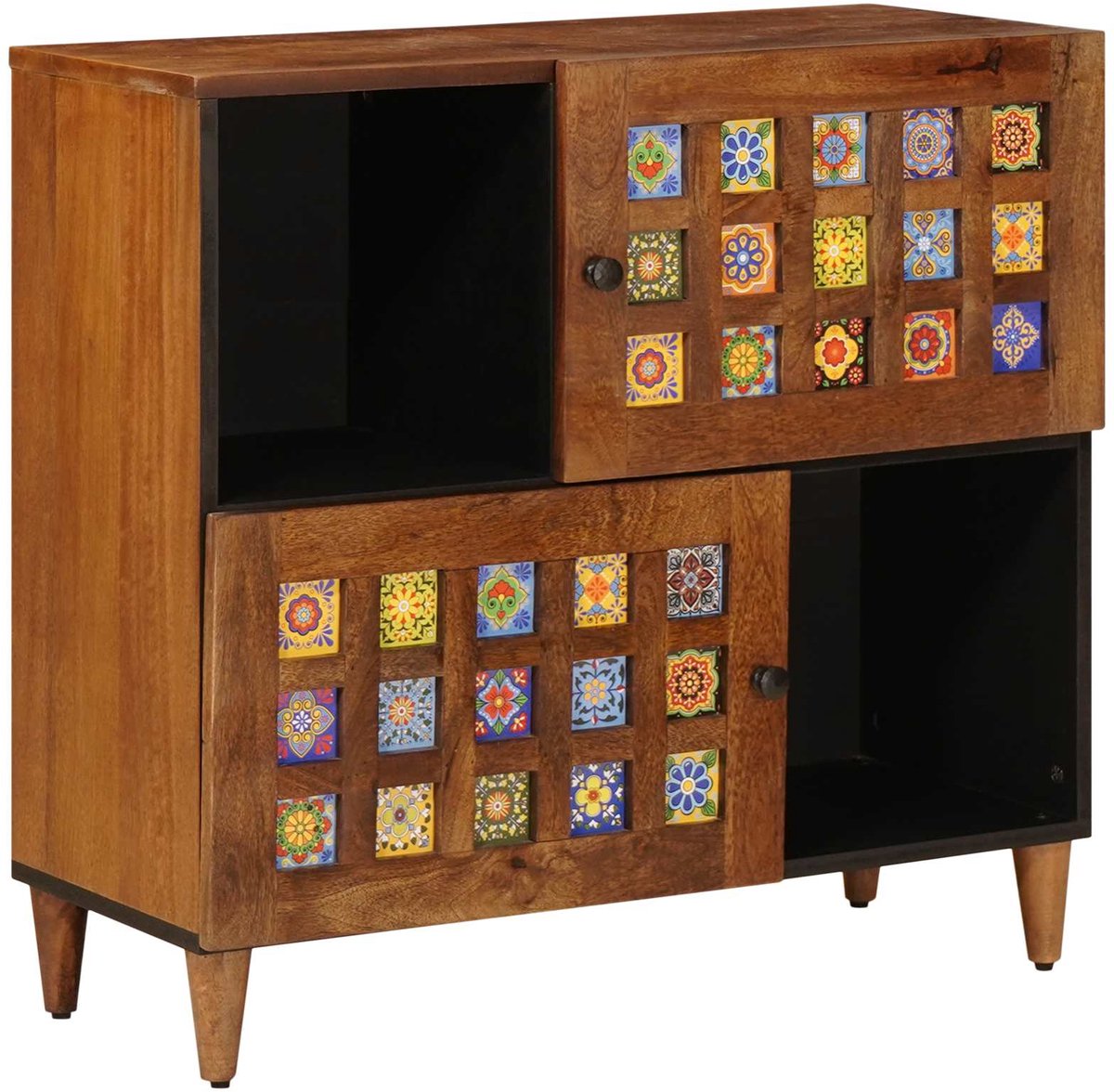 vidaXL - Dressoir - Walnotenhout - 80 - x - 33 - x - 75 - cm - Massief - Mango - Hout