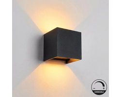 Luminize Wandlamp DIMBAAR - geschikt voor binnen en buiten - zwart - 2700K - netstroom - 12w