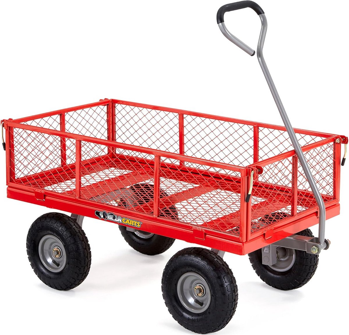 Zware Tuinwagen met Afneembare Zijkanten - Duurzaam Stalen Frame en Luchtbanden - Capaciteit van 800 kg