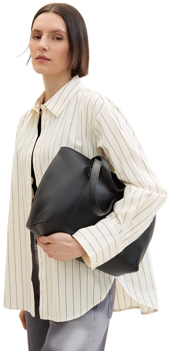 Tom Tailor - TTELIS M draagtas met logo-reliëf - Maat ONESIZE - schwarz / black